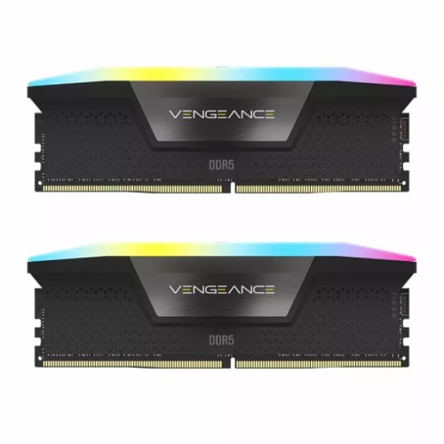 رم کامپیوتر CORSAIR VENGEANCE RGB BLACK 32GB(2X16GB) 5200 CL40 DDR5