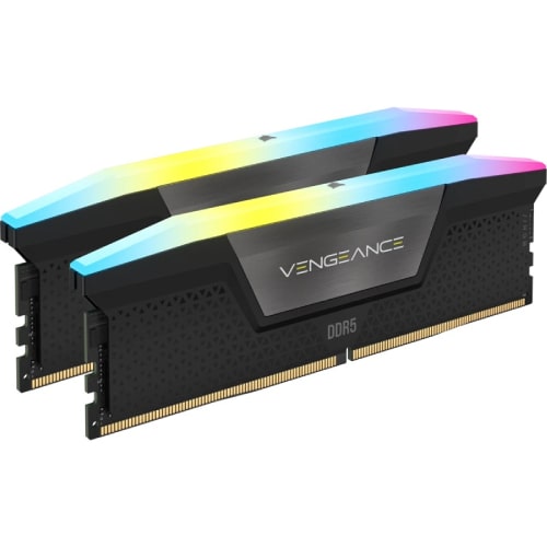 رم کامپیوتر کورسیر مدل CORSAIR VENGEANCE RGB BLACK 64GB(32GBX2) 5600 CL40 DDR5